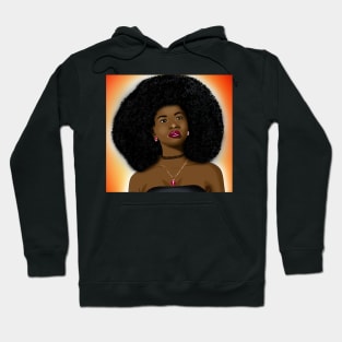 Cute black girl magic afro woman digital art Hoodie